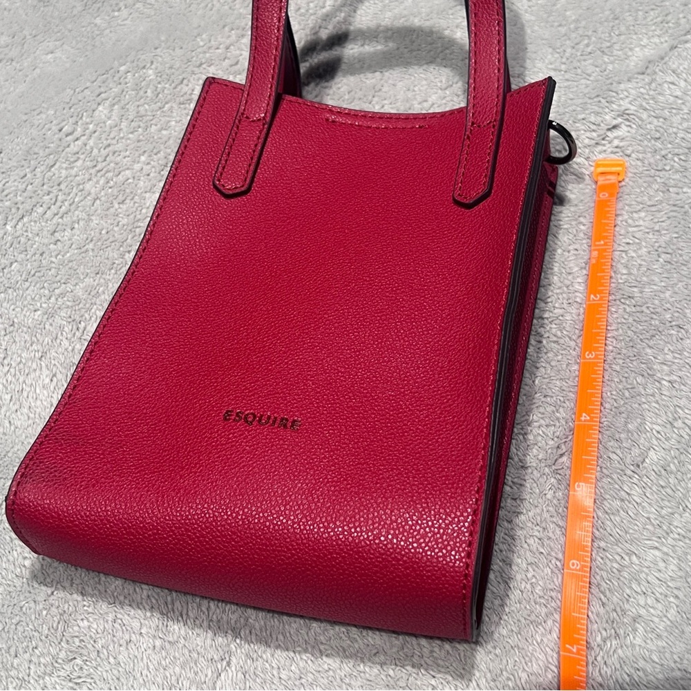 NWOT ESQUIRE Red Mini Tote - Picture 10 of 16